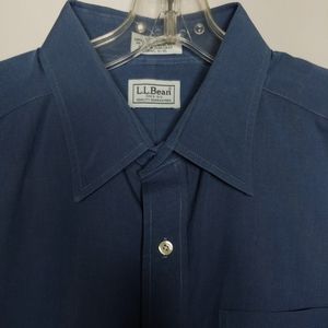 L.L. Bean LS Navy Blue cotton shirt men's size 18/35